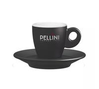 Juego de 6 tazas de cerámica con platillo. Pellini