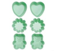 Juego de 6 tazas de silicona para hornear con material resistente al calor que soporta hornear pasteles, cupcakes, gelatinas y más en formas flexibles (verde)