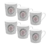Juego de 6 tazas | taza | taza de café | taza de porcelana | juego de 6 | regalo | amigos | hogareño | Hora en casa | 6 unidades Home Sweet Home 350 ml