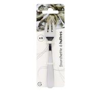 Juego de 6 tenedores de ostras de acero inoxidable