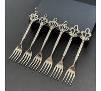 Juego de 6 Tenedores Elegantes Estilo para Postre o Ensalada con Diferentes Formas de Corona, Sofisticados y Únicos, Añaden un de a de Postres o Picnic