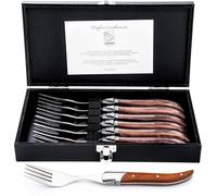 Juego de 6 Tenedores Laguiole Style de Vie Luxury Line de Madera de Rosa en Caja de Regalo