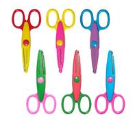 Juego de 6 tijeras de bricolaje, artesanías, tijeras de borde decorativo tijeras, de corte en zigzag, dentadas, cantadores de seguridad, diseño colorido para manualidades, tijeras de scrapbooking DIY