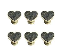 Juego de 6 tiradores de aleación de zinc para cajones, accesorios decorativos para cómodas, mesitas de noche, pomos de armario con forma de corazón, juego de tiradores de cajón, accesorios de tocador