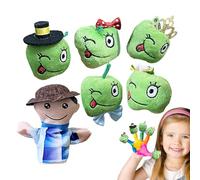 Juego de 6 títeres de Peluche de Frutas agrícolas - títeres de Dedos para niños | Actividad de Preescolar de educación educativa para Fiesta de cumpleaños, Entretenimiento de Viajes