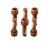 Juego de 6 tornillos de aleación de acero inoxidable M5 x 18 para manillar, tornillos de palanca de cambios diseñados con revestimiento al vacío PVD y tecnología de expansión de juntas (naranja)