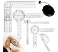 Juego de 6 transportadores goniómetros: 8 pulgadas, 6 pulgadas, 180, 360, dedo, espinal, cinta métrica, goniómetro de dedo espinal, para cinta métrica corporal, goniómetro, goniómetro, regla
