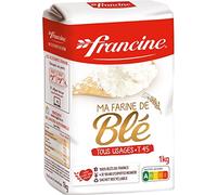 Juego de 6 unidades de harina de trigo multiusos Francine T45, 1 kg, en formato de cartón de 6 unidades