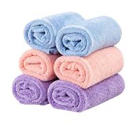 Juego de 6 unidades, paño cuadrado de forro polar coral, 30 x 30 cm, paño de microfibra suave, paño desmaquillante lavable de absorción para limpieza facial diaria y cuidado de la piel