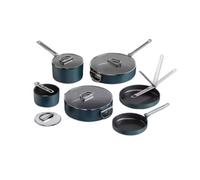 Joseph Joseph Space Batería de Cocina 6 Piezas, Sartenes y Ollas Salvaspazio, Mangos Piegables, Inducción y Horno, Revestimiento Cerámico