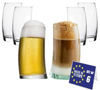 Juego de 6 vasos de cerveza de lujo, 390 ml, 100 % sin burbujas, vasos de agua, vasos de cerveza, vasos de cerveza, vasos de cóctel