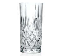 Rcr Paquete 6 Vasos de Vidrio Transparente Para Soda, Melodia. 36Cl
