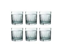 Juego de 6 vasos de licor ideales para whisky, aguardiente, amargo, 8,3 x 8,6 cm, de cristal 90 cl, resistentes, con corte lineal