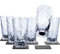 Juego de 6 vasos de plástico magnéticos incl. posavasos de gel metálico 300 ml silwy®