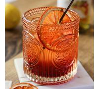 Juego de 6 vasos Kate Aspen con dise o floral retro acanalado en oro rosa (10 oz) | Vasos vintage para c ctel, jugo y agua | Ideal como regalo pa