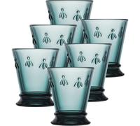 Juego de 6 vasos La Rochere Napoleon Bee Blue - Cristaler a La Rochere Bee - Vasos de cristaler a de lujo (255 ml)