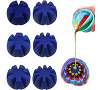 Juego de 6 Vasos para Verter Flores, Taza Dividida para Pintar Fluido, Arte Dividido, Pintura acrílica, Verter Resina, Hacer Bricolaje, Herramientas de Dibujo, Accesorios de Silicona(Azul)