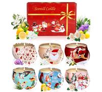 Juego de 6 velas perfumadas de regalo, regalos de para mujeres, velas aromáticas de cera de soja natural, velas aromáticas decorativas para mujer, aromaterapia, lata de estaño, juego de velas