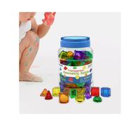 Juego de 60 bloques de construcción transparentes, juguetes educativos con formas geométricas para niños.