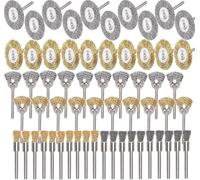 Juego de 60 cepillos de alambre recubiertos con vástago de 1/4 pulgadas para herramientas rotativas Dremel, accesorios de pulido para eliminación de óxido, pelado y accesorio de taladro abrasivo