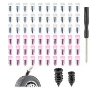 Juego de 60 clavos de goma para reparación de neumáticos, 30 grandes 30 pequeños neumáticos de vacío, clavos de reparación con destornillador, juego de reparación de neumáticos sin cámara para coche