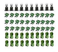 Juego de 60 conectores de rejilla para plantas, pinzas ajustables para estacas de jardín, soporte para plantas, 11 mm, plástico, negro y verde