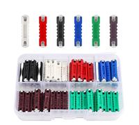 Juego de 60 fusibles para torpedos, 5 A, 8 A, 10 A, 16 A, 20 A, 25 A, 40 A, fusibles para torpedos, para vehículos europeos, coches antiguos, con una caja de plástico duro