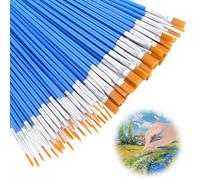 Juego de 60 pinceles escolares, juego de pinceles escolares de primer grado, juego de pinceles acrílicos, pinceles escolares, pinceles finos, pinceles planos, para pinturas acrílicas, pinceles