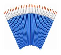 Juego de 60 Pinceles Redondos y Planos, Juego de Pinceles de acrílico y Pintura al óleo, Principiantes, Artistas y Amantes de la Pintura (60 Rondas)