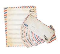 Juego de 60 sobres y papeles para correo aéreo, papel de escritura y sobres de correo aéreo azul para invitaciones, cartas de amor, cartas a tropas, carta de Navidad, 8.5 x 11 pulgadas