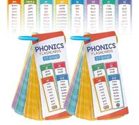 Juego de 60 tarjetas flash fonéticas, juegos de palabras visuales, explora 117 grupos de sonido y más de 900 palabras de rima, mezclas de alta frecuencia, tarjetas flash, dígrafos preescolares, reglas