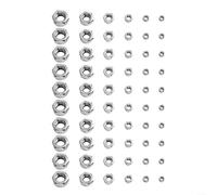 Juego de 60 tuercas hexagonales autobloqueantes de acero inoxidable con inserciones de rosca de nailon para un montaje seguro