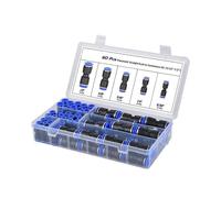 Juego de 60 unids/caja de Accesorios Neumáticos rectos de aire, tubos de manguera de PU, Conector de liberación rápida de empuje, acoplamientos de manguera de plástico de PU-4-6-8mm(PU Kit (Inch))
