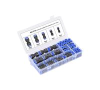 Juego de 60 unids/caja de Accesorios Neumáticos rectos de aire, tubos de manguera de PU, Conector de liberación rápida de empuje, acoplamientos de manguera de plástico de PU-4-6-8mm(PU Kit (MM))