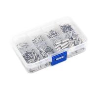 Juego de 600 casquillos de extremo de alambre, surtido de fundas de cable sin aislar, juego de virolas de extremo de alambre, tamaño mixto para conexión de cable