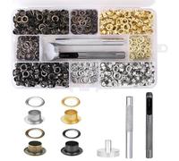 Juego de 600 ojales de 5 mm, alicates para ojales, juego de 4 colores, ojales planos, remaches perforados, arandelas, ojales metálicos para tela, zapatos, artículos de cuero, cuero