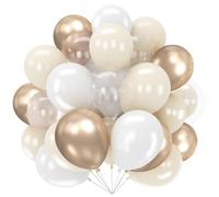 Juego de 62 globos de color blanco champán dorado, beige, blanco, transparente, de 12 pulgadas, para cumpleaños, baby shower, boda bohemia, compromiso