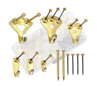 Juego de 62 Perchas Colgador Pared con Clavos, Ganchos Pared y Uñas Versátiles Pesados para Colgar Fotos/Espejos, Soporte Decorativo de 10 a 100 Libras, Color Dorado
