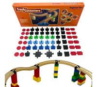 Juego de 64 conectores de carril compatibles con Brio Ferrocarril y Lego Duplo Bloques de construcción - Juego de 6 conectores de pista diferentes