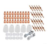 Juego de 66 consumibles de corte por plasma con 30 boquillas, 20 electrodos, 10 anillos de remolino, 5 puntas y 1 rodillo, compatible con antorchas Cut40 PT31 LG40 y L-TEC