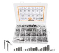 Juego de 666 tornillos prisioneros, M2, M3, M4, M5, M6, M8, cabeza hexagonal, tornillos de cabeza hexagonal, tornillos prisioneros de acero inoxidable, juego con llave Allen