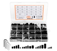 Juego de 666 tornillos prisioneros, M2, M3, M4, M5, M6, M8, cabeza hexagonal, tornillos hexagonales, tornillos hexagonales, acero al carbono, surtido con llave Allen