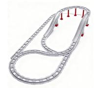 Juego de 67 rieles de bloques de construcción, rieles de ferrocarril de ciudad con rectas, curvas, pista cruzada, compatible con líderes del mercado, juguete regalo para niños a partir de 2 años