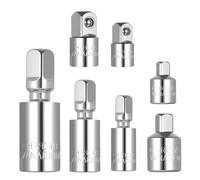 Juego de 7 adaptadores de vaso para carraca de 3/8 a 1/2, 1/4 a 3/8 a 1/4, 1/2 a 3/8, 1/2 a 3/8, incluye 3 adaptadores de llave de vaso para llaves de vaso crujientes
