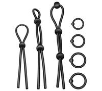 Kit plug anal 7 anillos silicona flexible, Longitud 190 mm, Ancho 148 mm, Profundidad 45 mm, Departamento Couple, Colores Negro