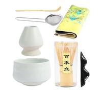 Juego de 7 batidores de té matcha japonés, batidor de té verde matcha portátil, juego de cuenco y batidor para ceremonia de matcha, amantes del té, principiantes