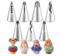 Juego de 7 boquillas para manga pastelera, boquillas para manga pastelera, mangas pasteleras, boquillas para pastelería de acero inoxidable