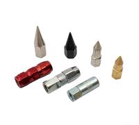 Juego de 7 boquillas planas de grasa industrial, puntas resistentes a prueba de explosiones para uso de grasa, incluye variantes alemanas grandes planas y rojas de punta de seguridad