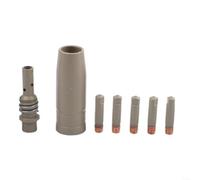 Juego de 7 boquillas y puntas de soldador MIG, para linterna 15AK, puntas de contacto de cobre rojo de 0,6 a 1,2 mm con soporte recubierto y boquilla de gas, para soldadura profesional de bricolaje