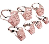 Juego de 7 bozales para perro, bozales de plástico ajustables para perros pequeños, medianos y grandes, cubierta de boca de malla transpirable, bozal de entrenamiento antimordeduras, bozal de